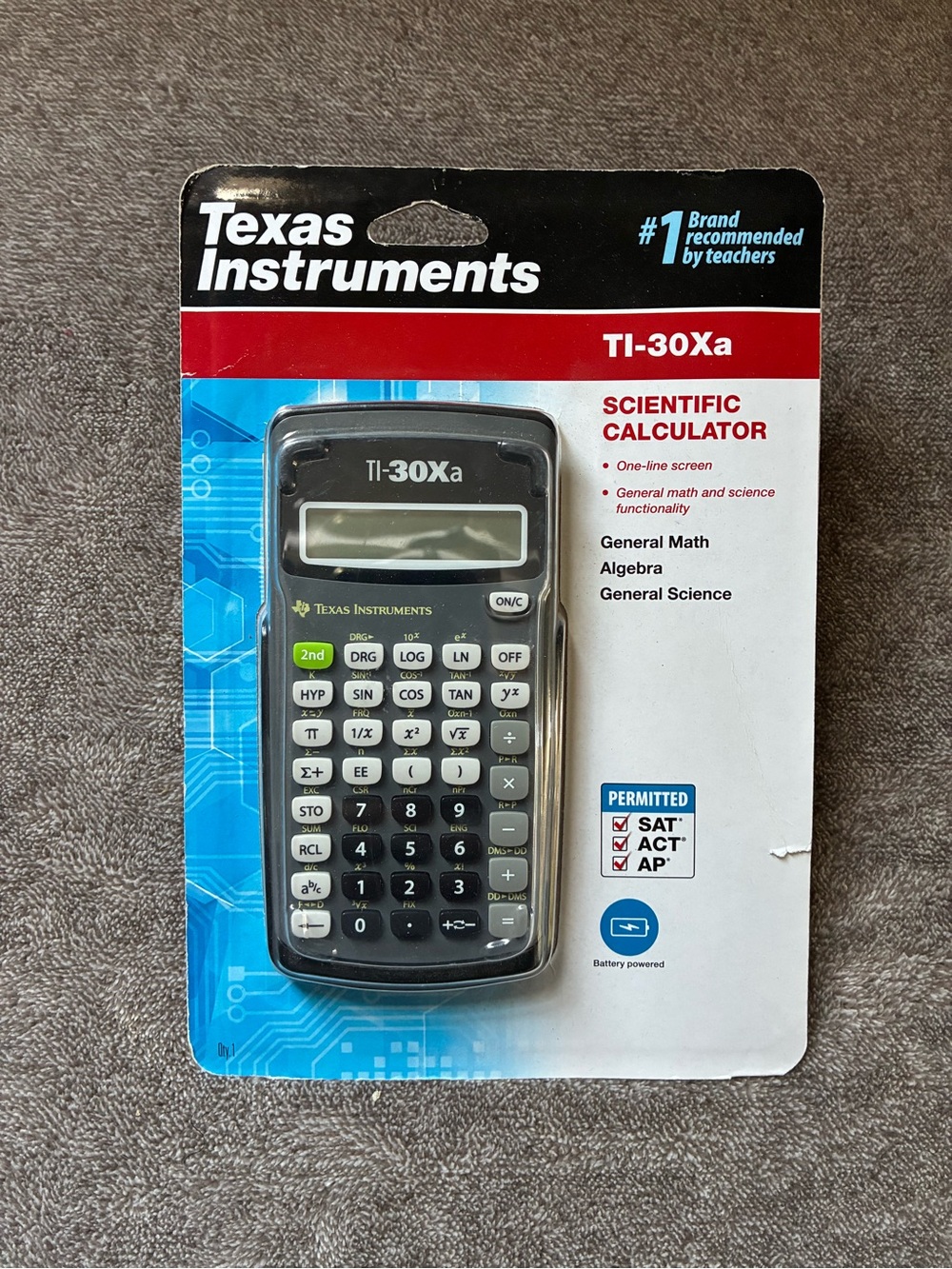 Texas Instruments TI-30Xa Scientific Calculator - Black School Test